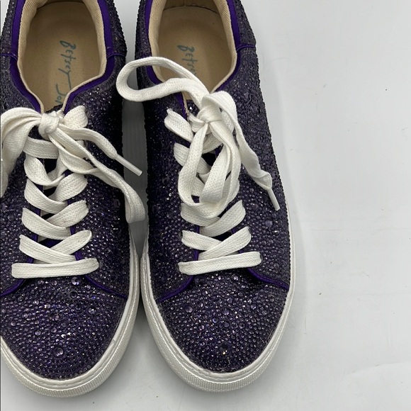 Betsey Johnson Sparkly Purple Rhinestone Sneakers - Picture 3 of 9